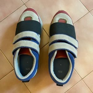 Zara suede and leather platform sneakers